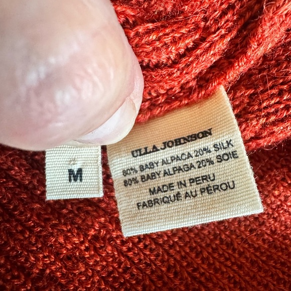 Ulla Johnson Nadine Ruffle Sweater Silk and baby alpaca size medium - Picture 7 of 9